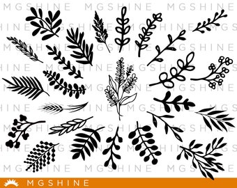 Leaves SVG cutting files for Cricut and Silhouette Cameo - Leaves png clipart - Leaves dxf vector files - TS5