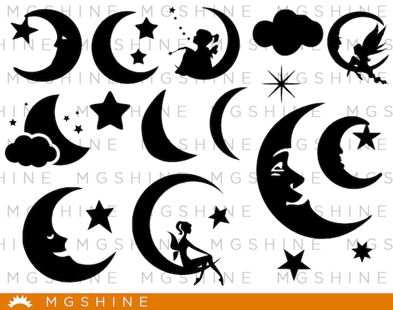 Download Moon Svg Cutting Files For Cricut And Silhouette Cameo Moon Etsy