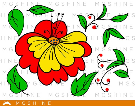 Download Red Flower Svg Files For Cricut And Silhouette Red Flower Etsy