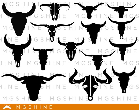 Download Bull Skull Silhouette Svg Cutting Files For Cricut And Etsy