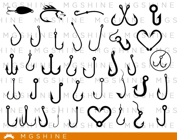 Download Fish Hook Svg Cutting Files For Cricut And Silhouette Cameo Etsy