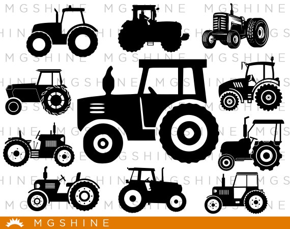 Download Tractor Svg For Cricut Silhouette Tractor Silhouette Etsy
