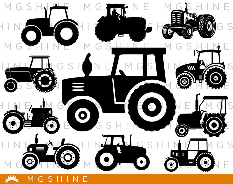 Tractor SVG for Cricut Silhouette Tractor silhouette Etsy