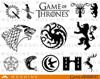 Game of thrones logo SVG cutting files for Cricut and Silhouette Cameo - GOT logo png clipart - Game of thrones dxf vector files - TS29