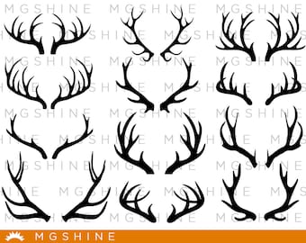 Deer's horns SVG cutting files for Cricut and Silhouette Cameo - Deer's horns png clipart - Deer's horns dxf vector files - TS6