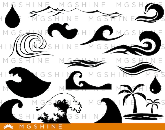 Download Wave Svg Cutting Files For Cricut And Silhouette Cameo Wave Etsy
