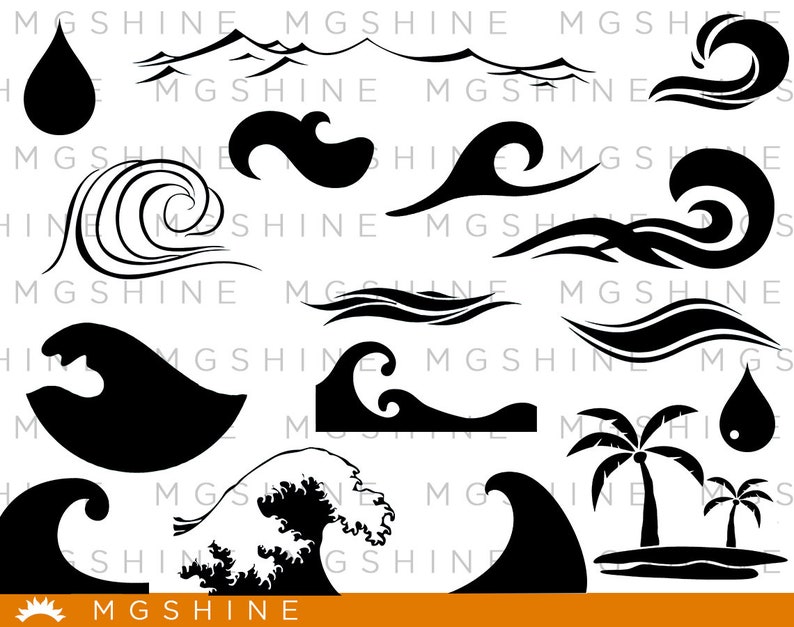 Download Wave SVG cutting files for Cricut and Silhouette Cameo Wave | Etsy