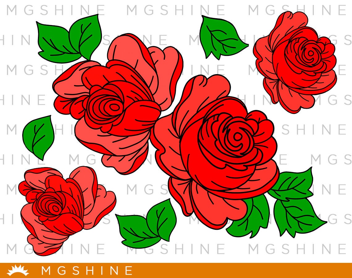 Download Rose Svg Files For Cricut And Silhouette Red Rose Rose Etsy