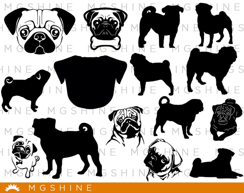 Download Pug SVG cutting files for Cricut and Silhouette Cameo Pug ...