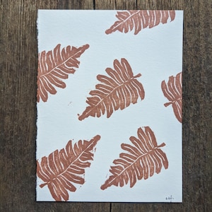 Carte Linogravure motif fougères