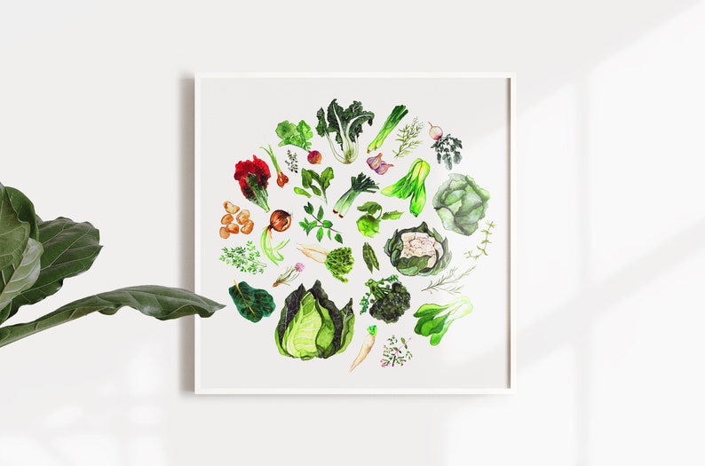 Watercolour Vegetable journaling kit, snail mail kit, diy inspiration kit, scrapbooking, Paper scrap pack, scrapbook paper, craft pack, junk image 1