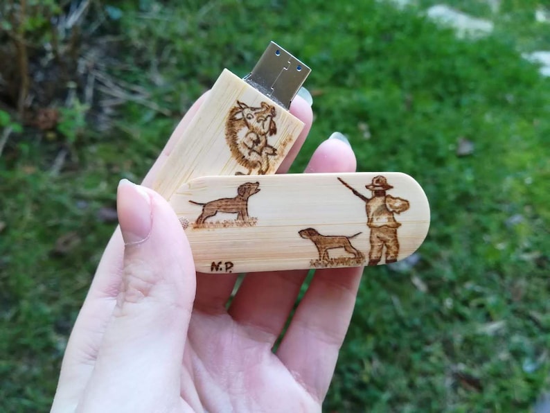 Lightning 8Gb Bamboo USB Flash Drive with Rounded Corners Wood Flash Drive with Laser Engraving 8Gb USB Gift for All Occasions
