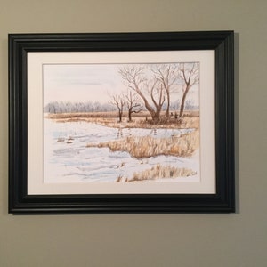 Watercolor wetlands marsh image 3