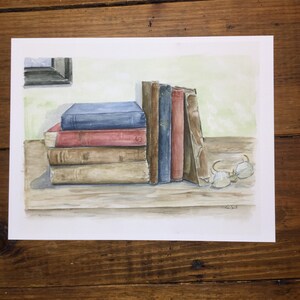 Watercolor Vintage Reading