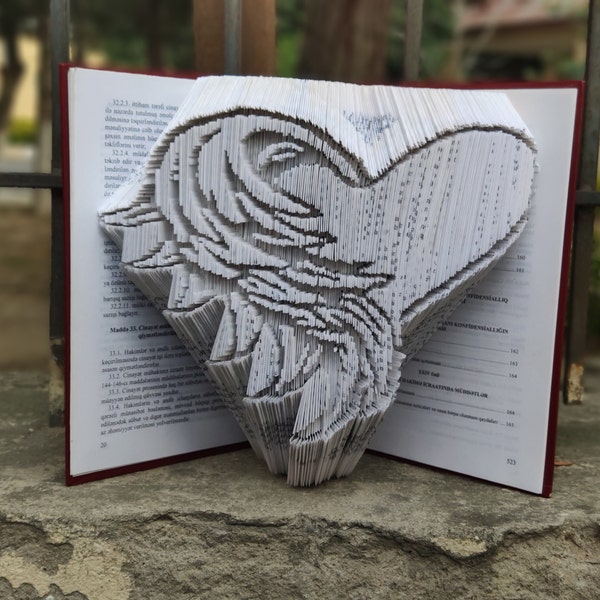 Angel Wings Book Folding Pattern  Handmade Keepsake, Book Origami Pattern, DIY Gift Idea. Digital pattern - PDF file