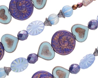 7-inch strand of High-Quality Czech Glass Beads - Table cut mixed - CGS208