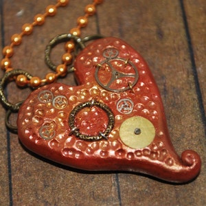 High Quality Hand Crafted Steam Copper Heart Pendant - By Artist Amy Brown - ART104