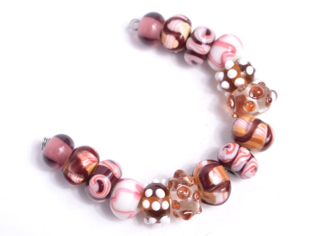 10 Perles Lampwork Murano – 8 Mm, Trou 1,2 Mm, Fabrication Française, Neuf