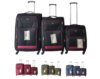 4 Wheels Light Weight Suitcase Expandable Travel Luggage Cabin Bag S, M,L, XL  New Improved Updates 2024 Model, Logo & Wheels