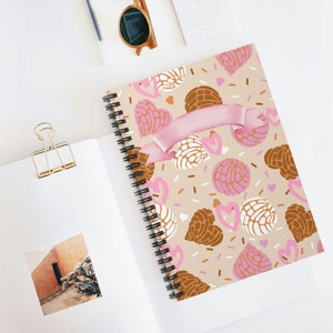 Concha spiral, Pink Concha Notebook , Mexican back to school Spiral journal - Ruled Line , Conchita school gift, Pan Dulce Notebook,