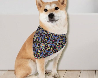 Talavera Pet Bandana Collar, Mexican dog Bandana collar, Mexican Dog Gift, Mexican print Bandana, Dog Birthday Gift, Dog Accessories.
