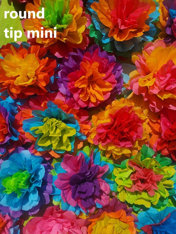 30 mini tissue papers flowers Fiesta flowers, tissue paper flowers , mexican flowers,Mexican flowers sugar skull flowers Dia de Los muertos