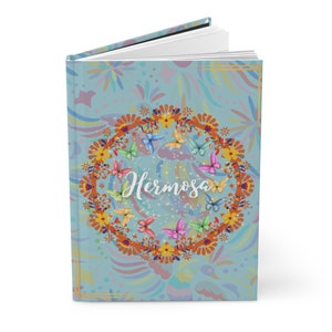 Hermosa/pretty spanish/mexican Hardcover Journal Matte, back to school journal ,blue journal gift , Spanish journal unique butterflies