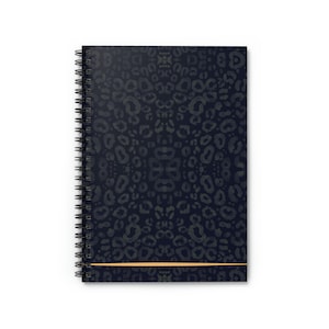 sleek jaguar print note-book, black jaguar print journal ,Spiral Notebook - Ruled Line