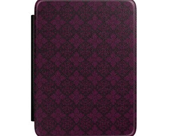 Purple Damask Kindle Case | Floral Pattern eReader Cover