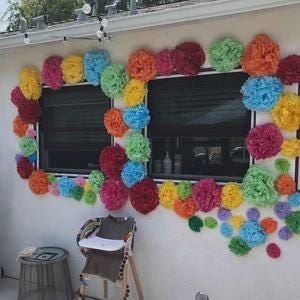 30 mini fiori di carta velina Fiori Fiesta, fiori di carta velina, fiori messicani, fiori messicani teschio di zucchero Dia de Los Muertos immagine 14