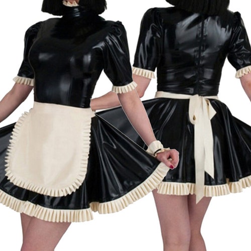 Latex French Maid Dress - Etsy UK