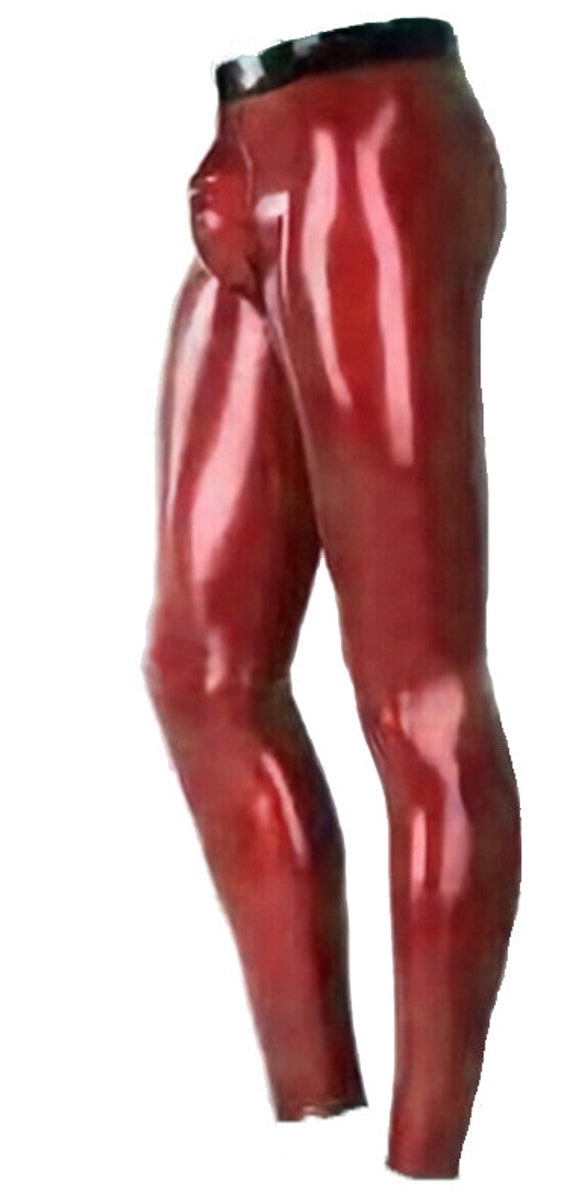 Mens Latex Leggings With Pouch Any Size 