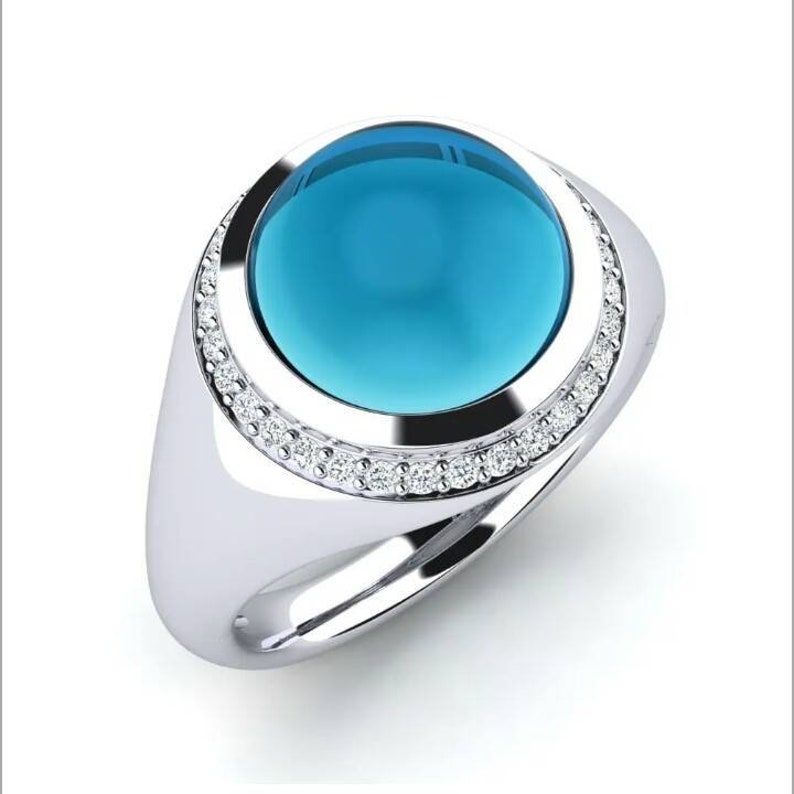 Solid 925 sterling silver London Blue Topaz Gemstone Zircon Halo Men/'s wedding engagement Anniversary Groom proposal Ring A father/'s dayGift