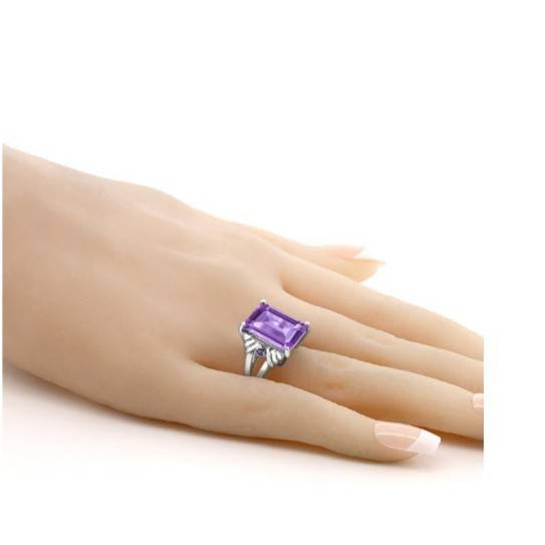 Amethyst Gemstone solid 925 sterling silver women/'s /& Girls proposal promise anniversary engagement wedding ring Jewellery.