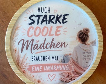 Motivations-Untersetzer aus Holz | Geschenk für Tochter Sohn | Mutmacher Geschenk | Positive Affirmation | Handgemachtes Geschenk| Mann/Frau