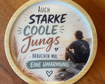 Motivations-Untersetzer aus Holz | Geschenk für Tochter Sohn | Mutmacher Geschenk | Positive Affirmation | Handgemachtes Geschenk| Mann/Frau