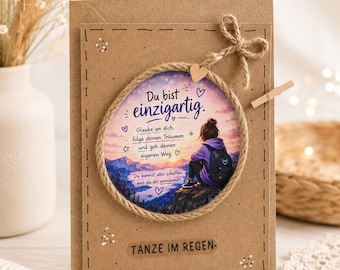 Karte Freundin Geburtstagskarte Babykarte Geburt Blumenkarte Geldgeschenk Karte Einschulung Handmade Motivation Spruch Mädchen Junge Karte