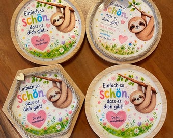 Anstatt 24 EU  Jetzt für 20 Eu alle 4 Motivation Untersetzer aus Holz Geschenk für Tochter/Sohn Positive Affirmation Freundin Geburtstag