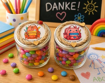 Abschiedsgeschenk Erzieherin Danke für die schöne Kindergartenzeit Geschenk Lehrerin Handgemachtes Glas Dankeschön für die Schulzeit
