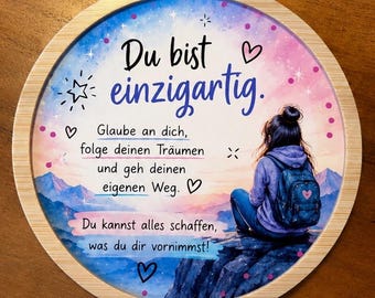Motivations-Untersetzer | Geschenk  Tochter Sohn | Mutmacher Geschenk | Positive Affirmation | Handgemacht| Mann/Frau| Freundschaft Familie