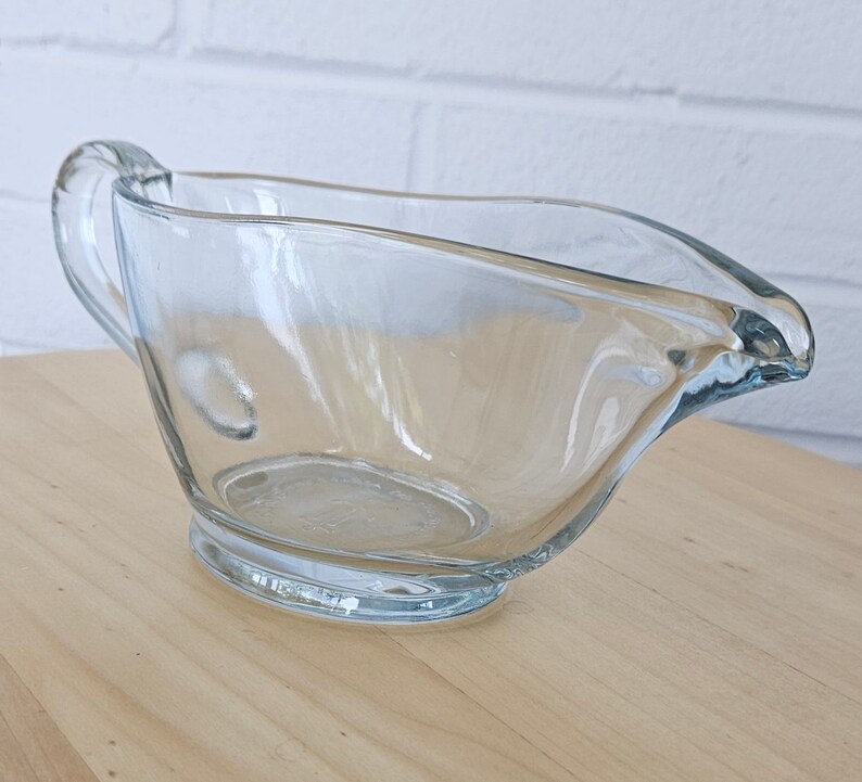Vintage Anchor Hocking Clear Glass Gravy Boat 1043 12oz Etsy