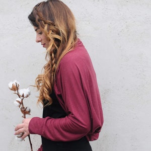 Shrug for Women, Dress Cover Up, Cardigan Women, Shrug Bolero, Long Sleeve Shrug, Oversized Cardigan, Women Bolero, Batwing Cardigan, Bordo