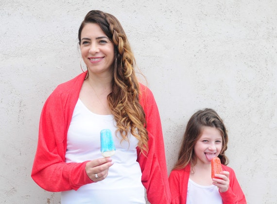 mom and daughter matching cardigans