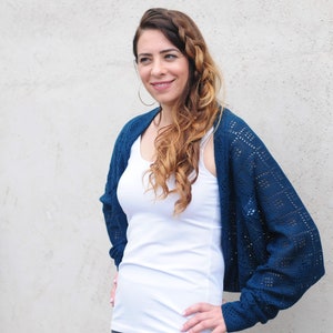 Shrug Bolero, Women Bolero, Knit Shrug, Shrugs and Bolero, Women Knit Cardigan, Crochet Shrug, Blue Cover Up, Evening Shrug, Shrug for Dress