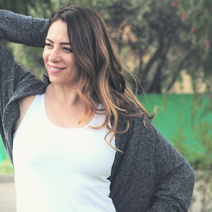 Gray Shrug, Women Bolero, Women shrug, Oversized Cardigan, Shrug Bolero, Bolero Jacket, Kimono Top, Cocoon Cardigan, Open Cardigan