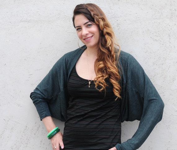 green bolero cardigan