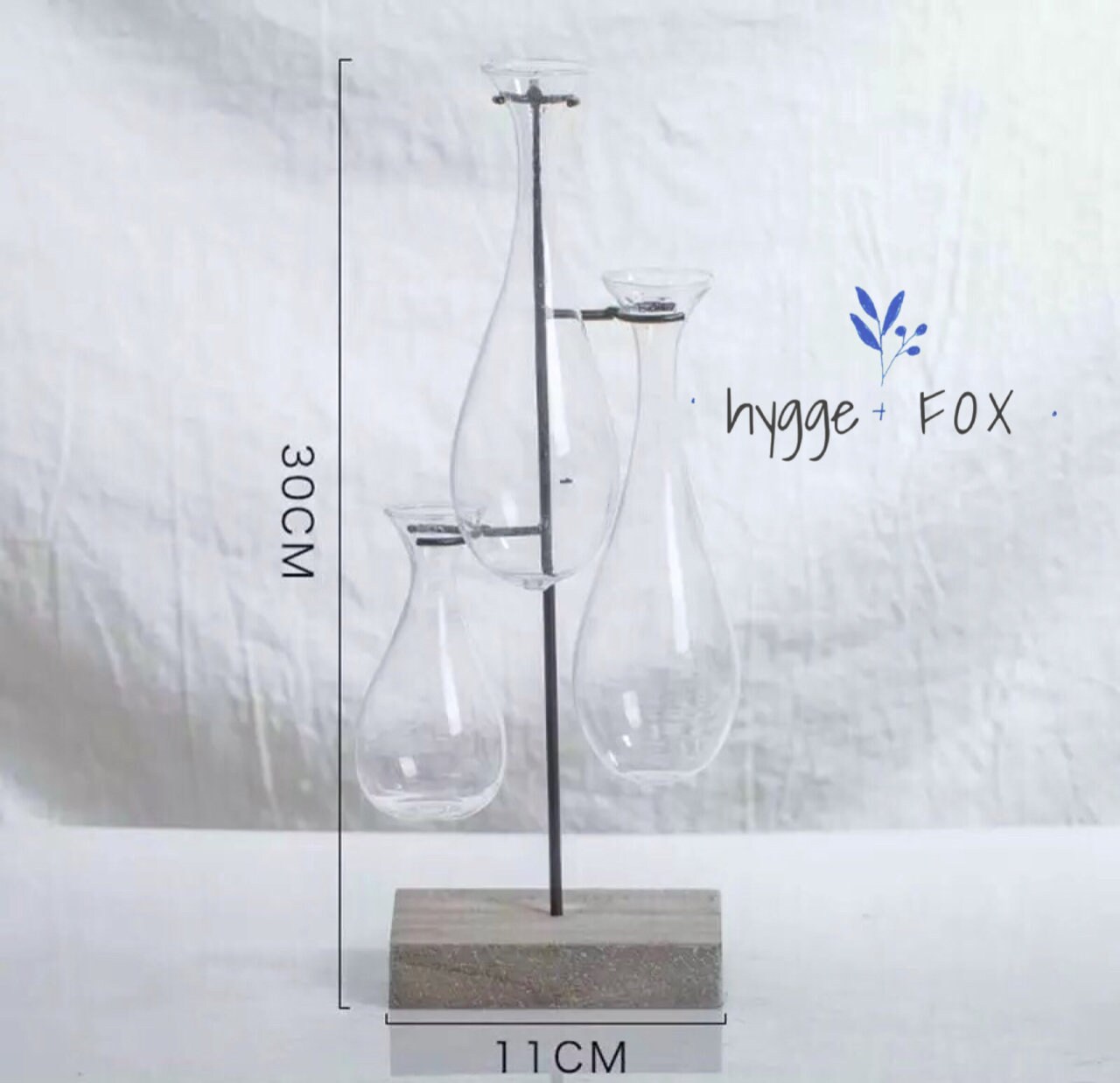 Simple Hygge Glass Vase Wood Set Water Plant Glass Vase Etsy Australia