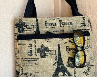 Eiffel Tower Quilted Tote Bag.