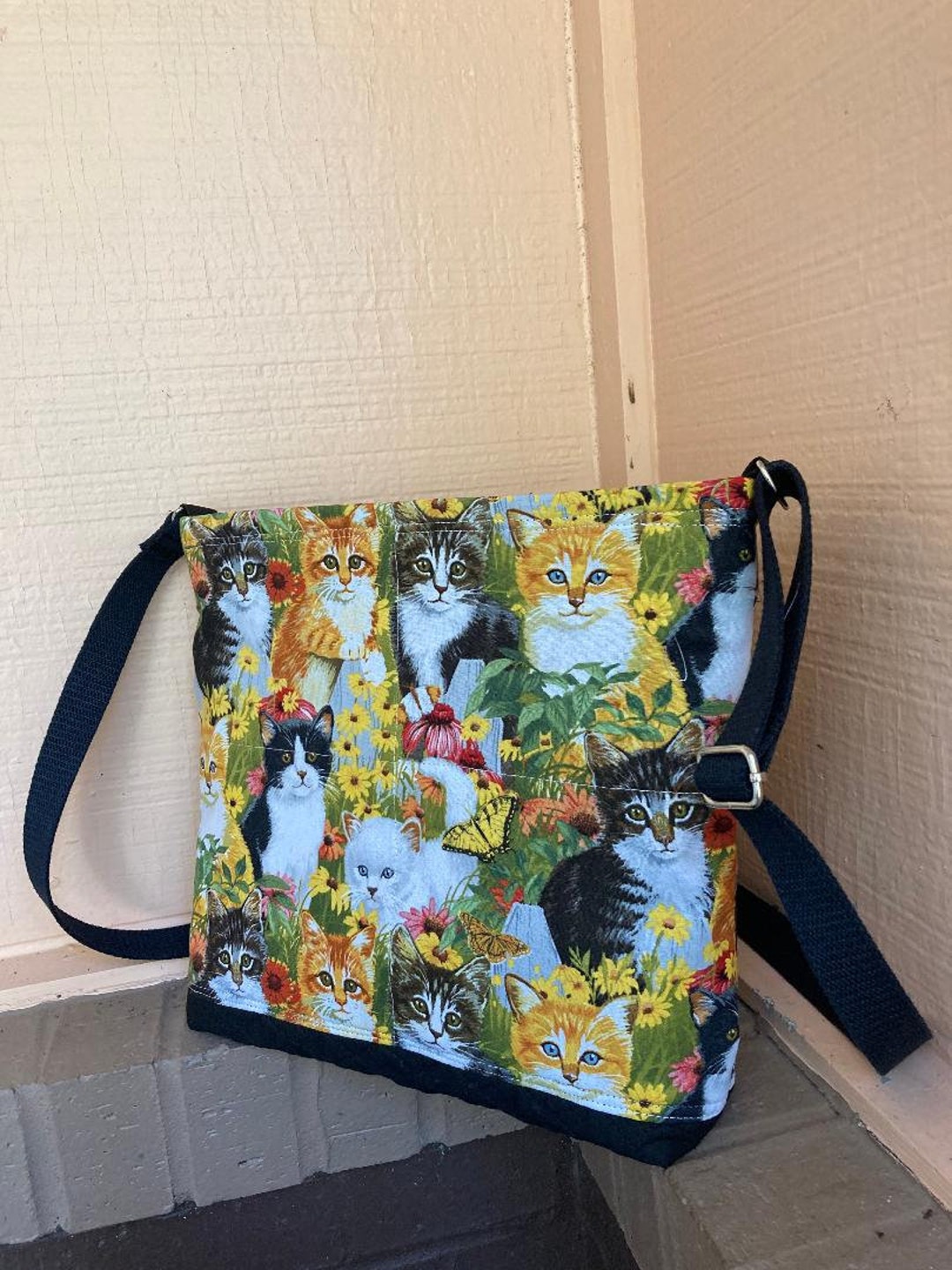 Cats Quilted Crossbody Bag Etsy