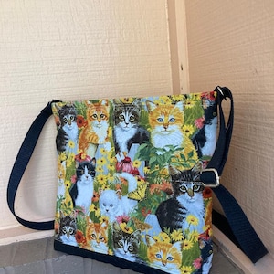 Cats Quilted Crossbody Bag